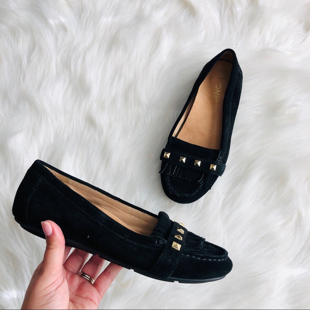 Vionic Black Suede Loafers/Moccasins